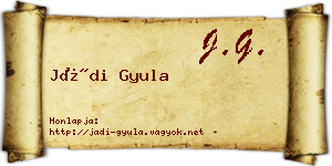 Jádi Gyula névjegykártya