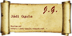Jádi Gyula névjegykártya